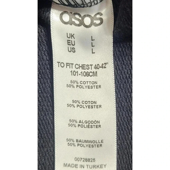 ASOS Made in USA Map Pullover Sweatshirt Men's Large Heather Charcoal Gray Black - Picture 5 of 5